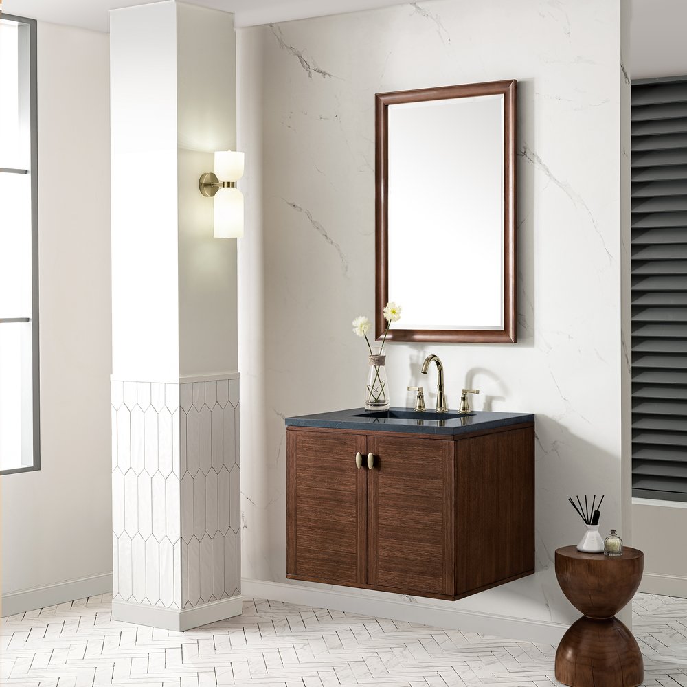 James Martin - Amberly 30" Single Vanity, Mid-Century Walnut w/ 3 CM Charcoal Soapstone Top - 670-V30-WLT-3CSP view 8