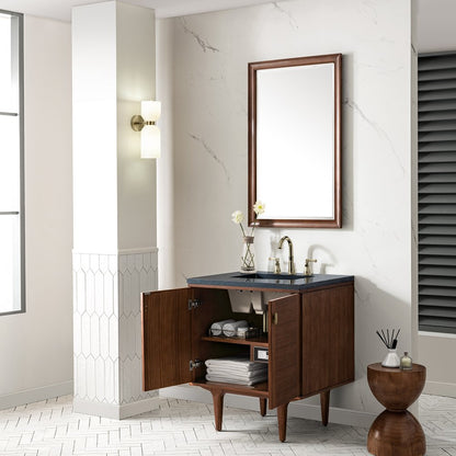 James Martin - Amberly 30" Single Vanity, Mid-Century Walnut w/ 3 CM Charcoal Soapstone Top - 670-V30-WLT-3CSP view 9