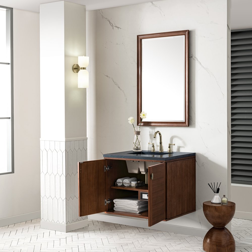 James Martin - Amberly 30" Single Vanity, Mid-Century Walnut w/ 3 CM Charcoal Soapstone Top - 670-V30-WLT-3CSP view 10