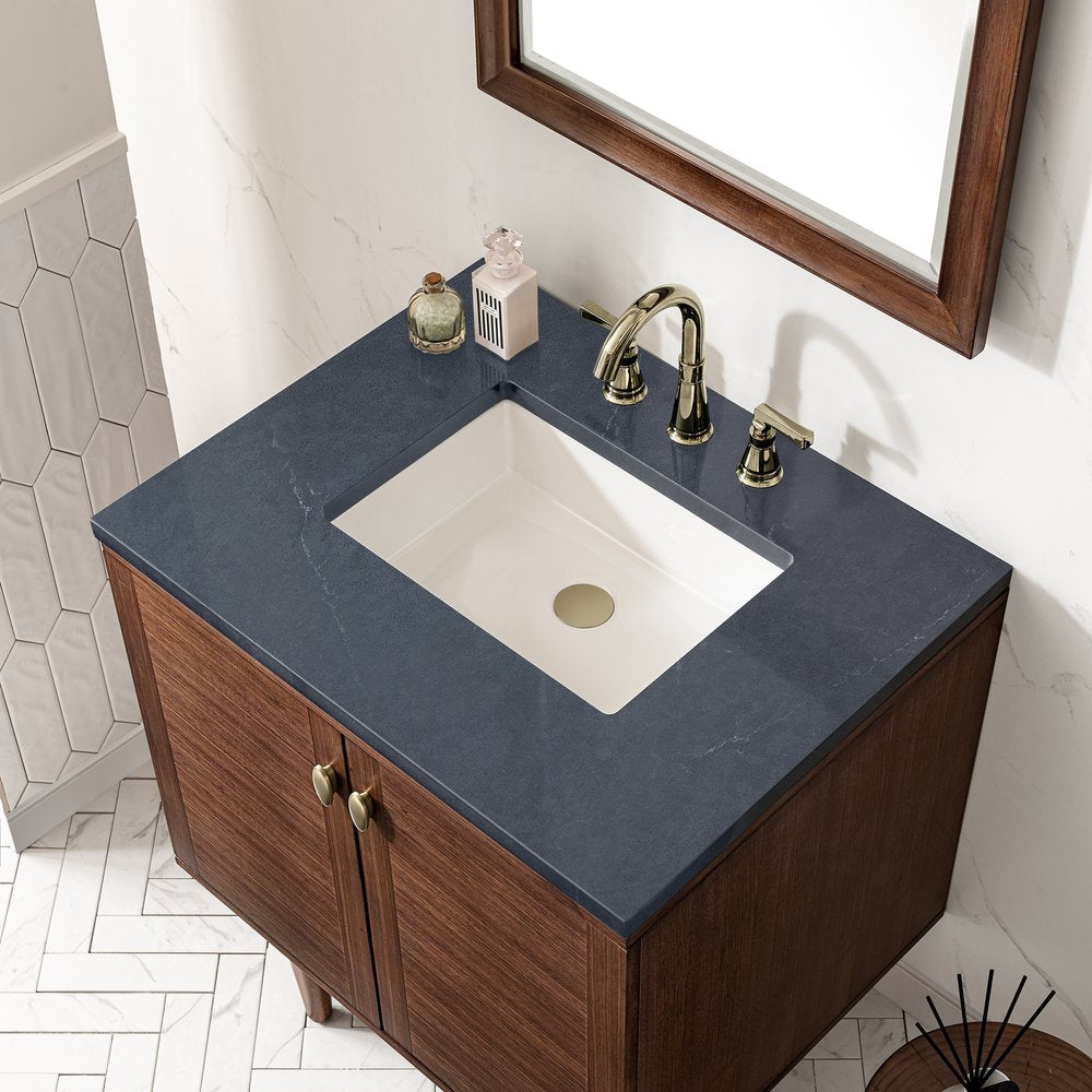 James Martin - Amberly 30" Single Vanity, Mid-Century Walnut w/ 3 CM Charcoal Soapstone Top - 670-V30-WLT-3CSP view 11