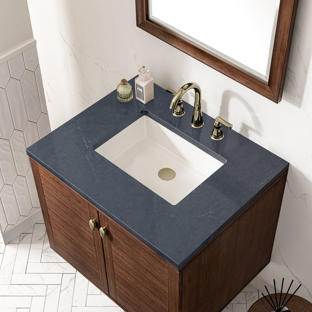 James Martin - Amberly 30" Single Vanity, Mid-Century Walnut w/ 3 CM Charcoal Soapstone Top - 670-V30-WLT-3CSP view 12