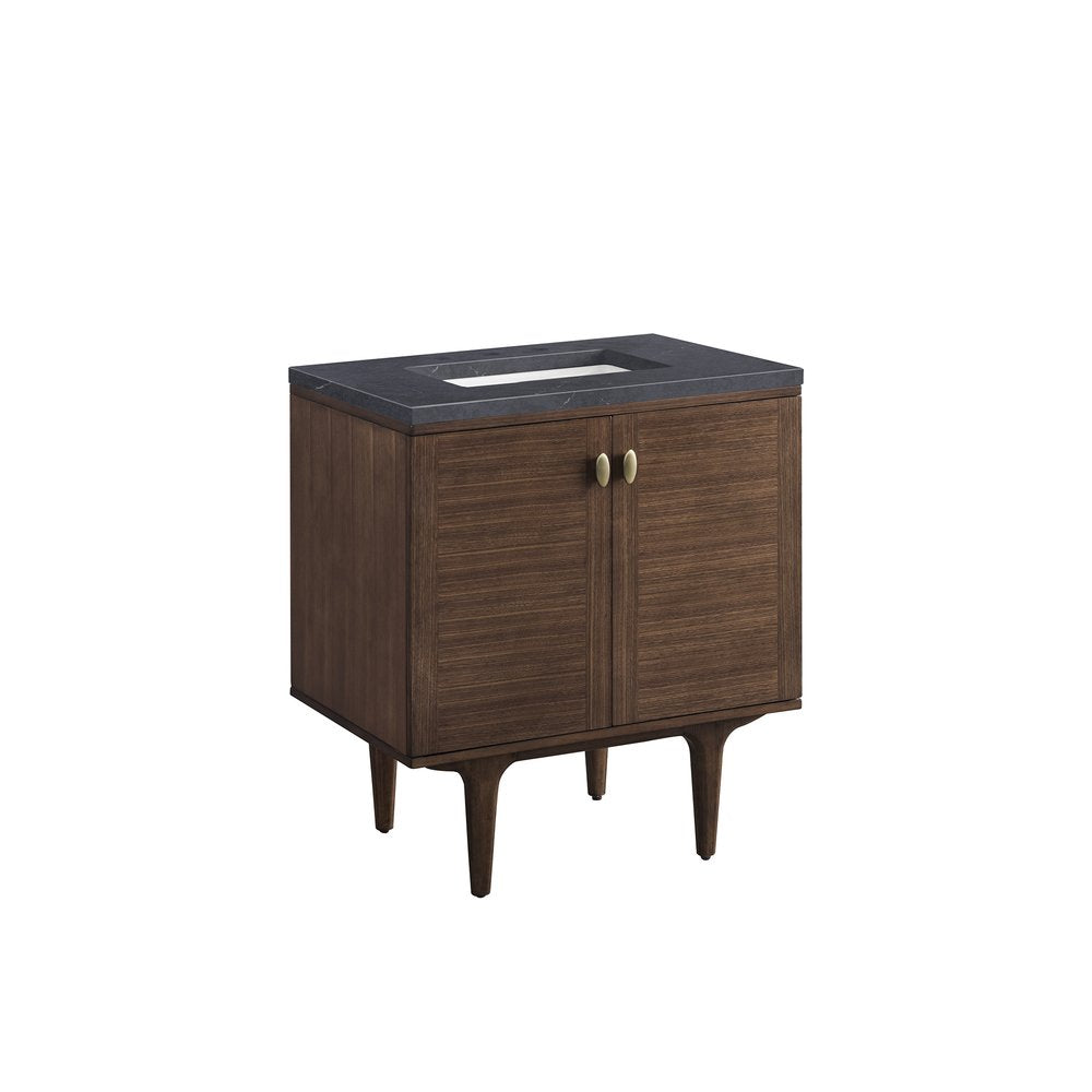 James Martin - Amberly 30" Single Vanity, Mid-Century Walnut w/ 3 CM Charcoal Soapstone Top - 670-V30-WLT-3CSP view 16