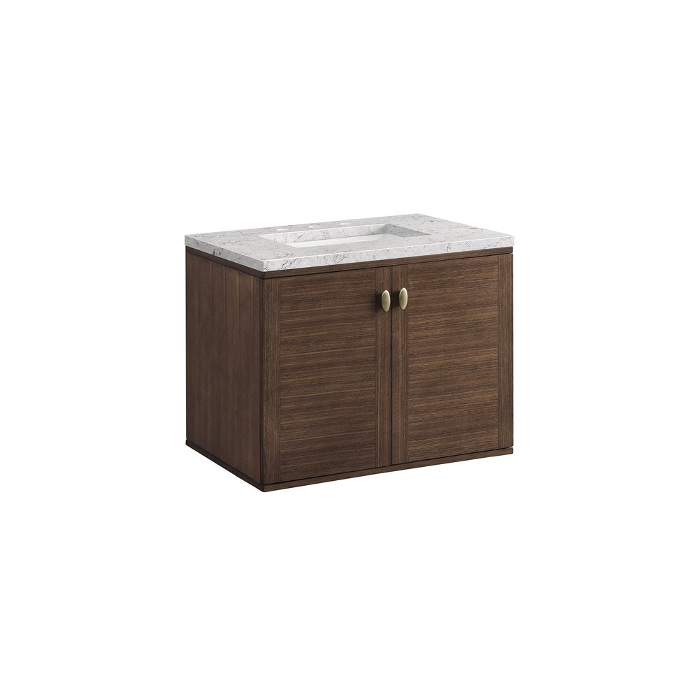 James Martin - Amberly 30" Single Vanity, Mid-Century Walnut w/ 3 CM Eternal Jasmine Pearl Top - 670-V30-WLT-3EJP view 17