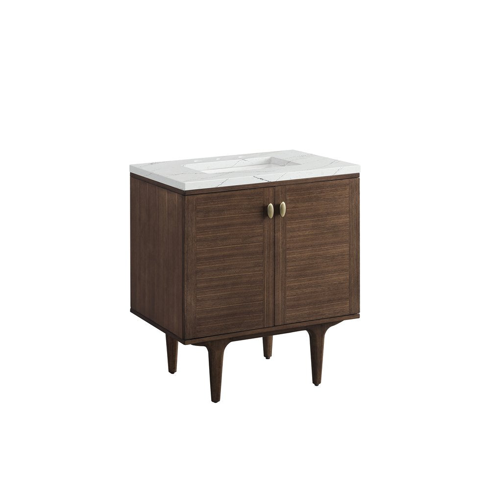 James Martin - Amberly 30" Single Vanity, Mid-Century Walnut w/ 3 CM Ethereal Noctis Top - 670-V30-WLT-3ENC view 16