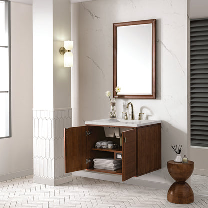 James Martin - Amberly 30" Single Vanity, Mid-Century Walnut w/ 3 CM Lime Delight Top - 670-V30-WLT-3LDL view 10