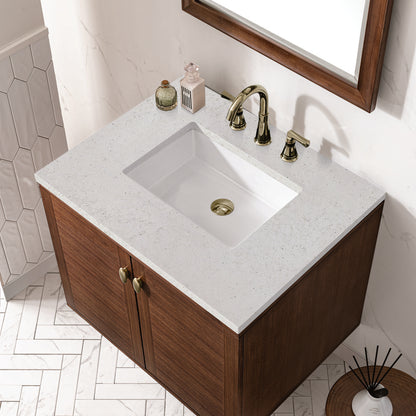 James Martin - Amberly 30" Single Vanity, Mid-Century Walnut w/ 3 CM Lime Delight Top - 670-V30-WLT-3LDL view 12