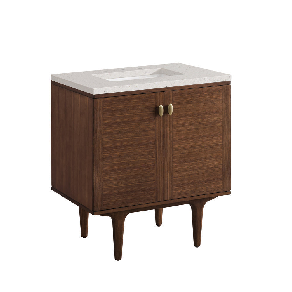 James Martin - Amberly 30" Single Vanity, Mid-Century Walnut w/ 3 CM Lime Delight Top - 670-V30-WLT-3LDL view 16