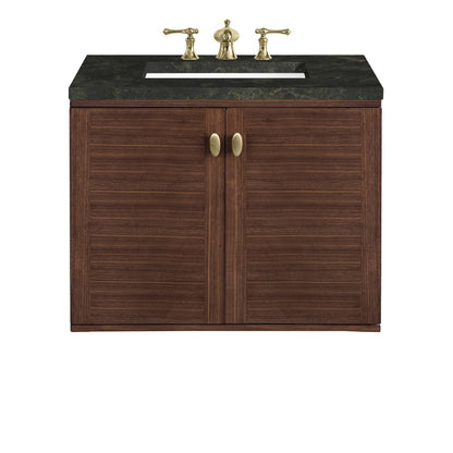 James Martin - Amberly 30" Single Vanity, Mid-Century Walnut, w/ 3 CM Phantome Eclos Top - 670-V30-WLT-3PHT view 2