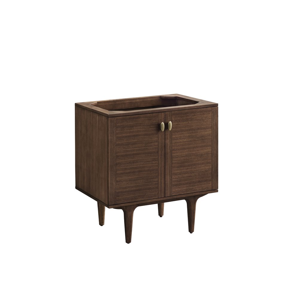 James Martin - Amberly 30" Single Vanity, Mid-Century Walnut, w/ 3 CM Phantome Eclos Top - 670-V30-WLT-3PHT view 3