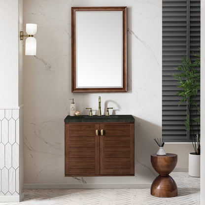 James Martin - Amberly 30" Single Vanity, Mid-Century Walnut, w/ 3 CM Phantome Eclos Top - 670-V30-WLT-3PHT view 6