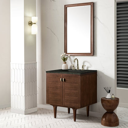 James Martin - Amberly 30" Single Vanity, Mid-Century Walnut, w/ 3 CM Phantome Eclos Top - 670-V30-WLT-3PHT view 7