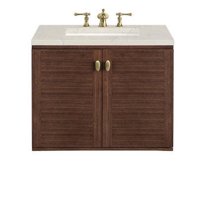 James Martin - Amberly 30" Single Vanity, Mid-Century Walnut, w/ 3 CM Siberian Silestone Top - 670-V30-WLT-3SFR view 2