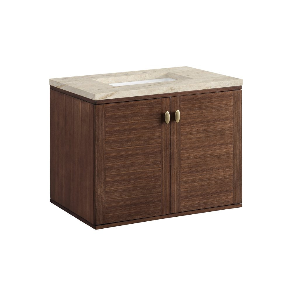 James Martin - Amberly 30" Single Vanity, Mid-Century Walnut, w/ 3 CM Tajnar Eclos Top - 670-V30-WLT-3TJR view 17