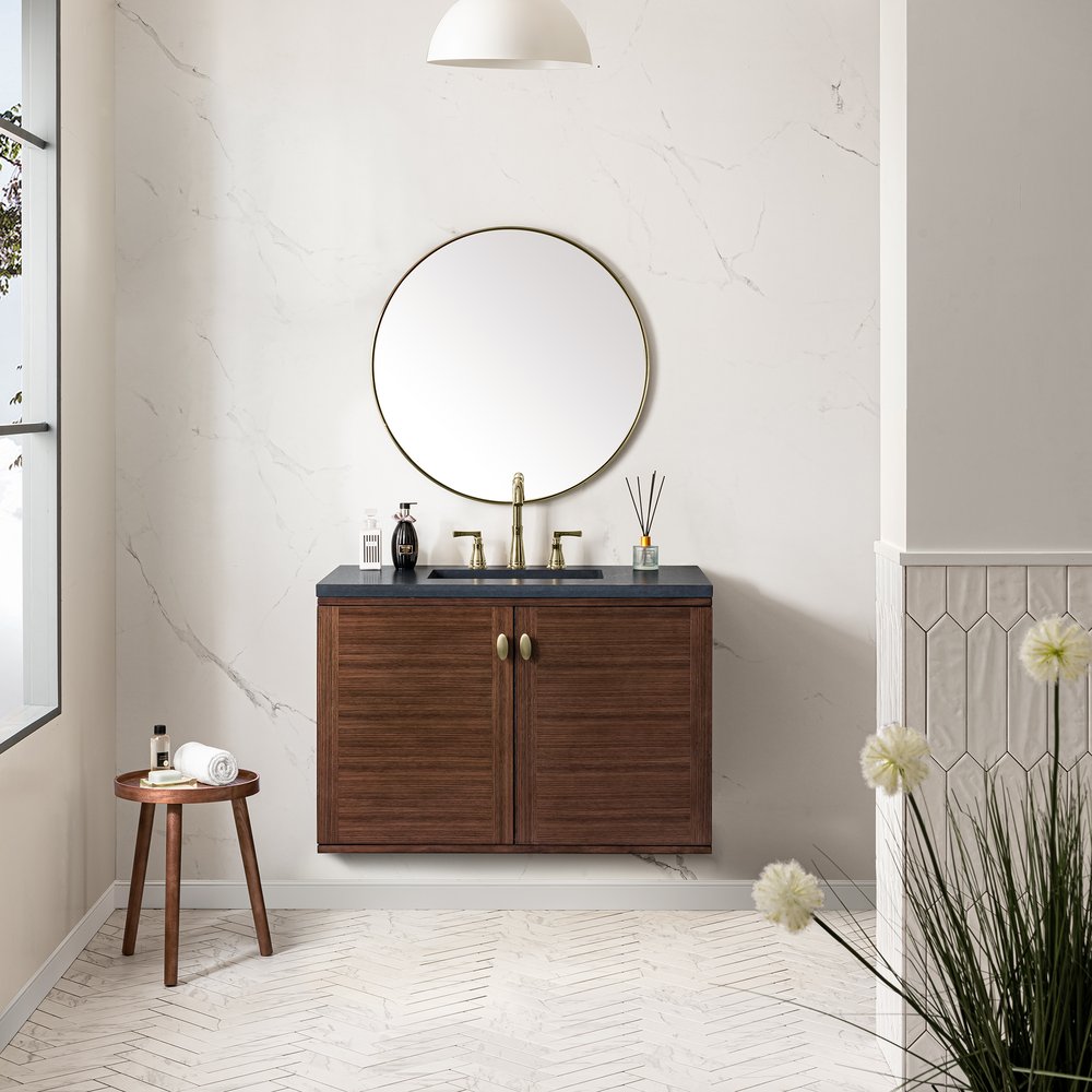 James Martin - Amberly 36" Single Vanity, Mid-Century Walnut w/ 3 CM Charcoal Soapstone Top - 670-V36-WLT-3CSP view 6