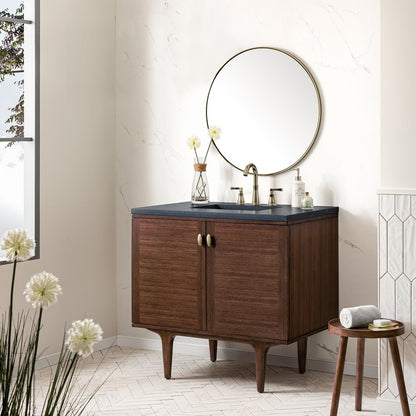 James Martin - Amberly 36" Single Vanity, Mid-Century Walnut w/ 3 CM Charcoal Soapstone Top - 670-V36-WLT-3CSP view 7