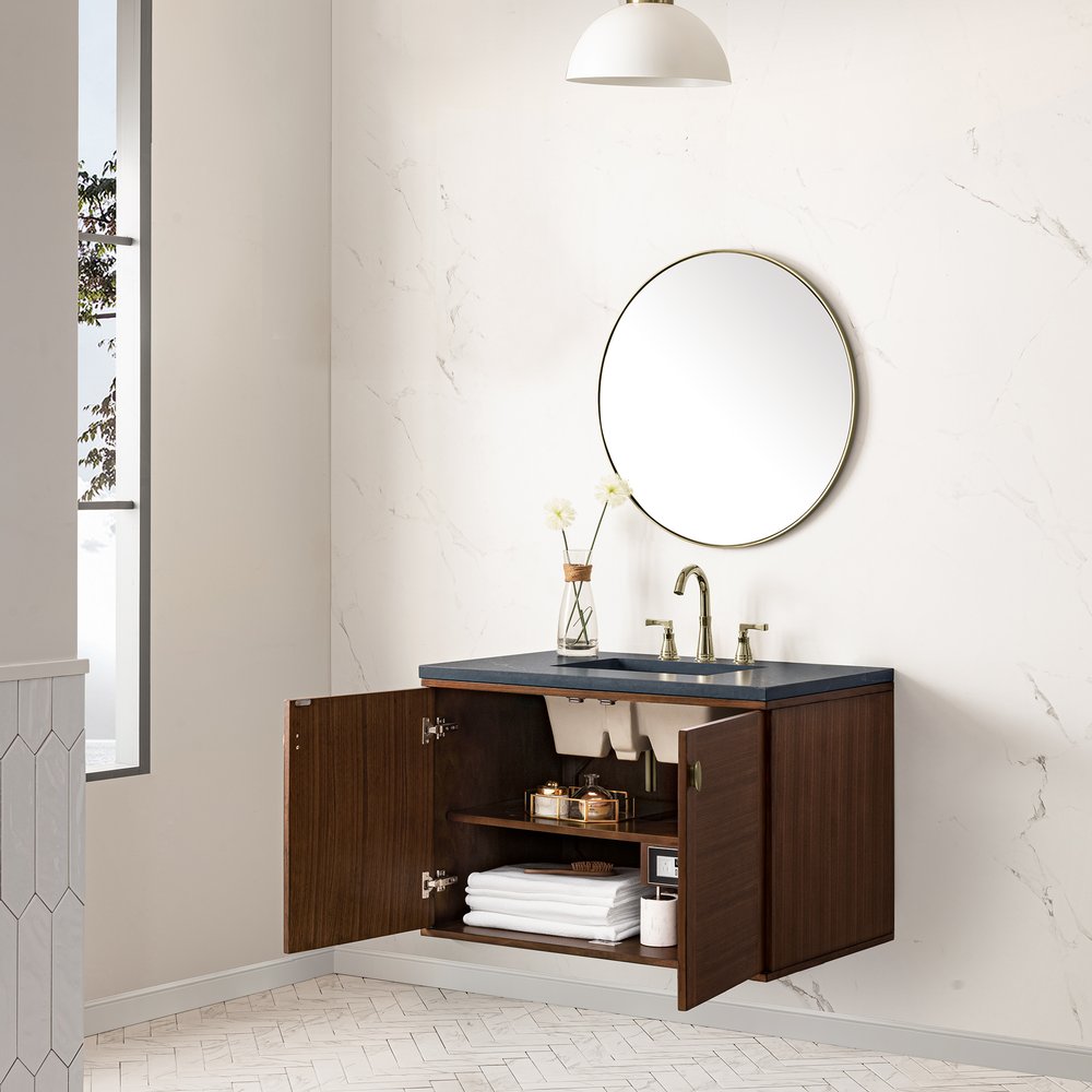 James Martin - Amberly 36" Single Vanity, Mid-Century Walnut w/ 3 CM Charcoal Soapstone Top - 670-V36-WLT-3CSP view 10
