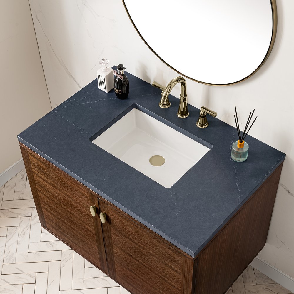 James Martin - Amberly 36" Single Vanity, Mid-Century Walnut w/ 3 CM Charcoal Soapstone Top - 670-V36-WLT-3CSP view 12