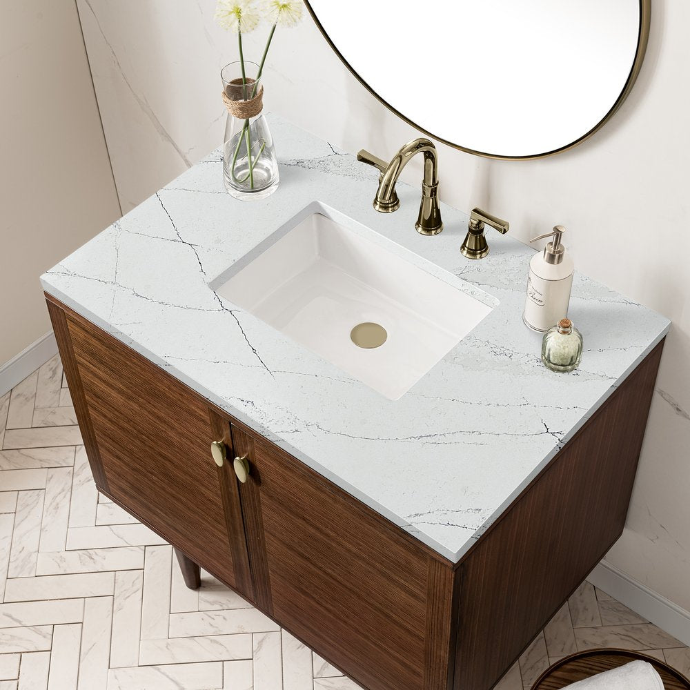 James Martin - Amberly 36" Single Vanity, Mid-Century Walnut w/ 3 CM Ethereal Noctis Top - 670-V36-WLT-3ENC view 11