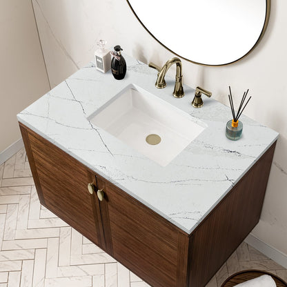 James Martin - Amberly 36" Single Vanity, Mid-Century Walnut w/ 3 CM Ethereal Noctis Top - 670-V36-WLT-3ENC view 12
