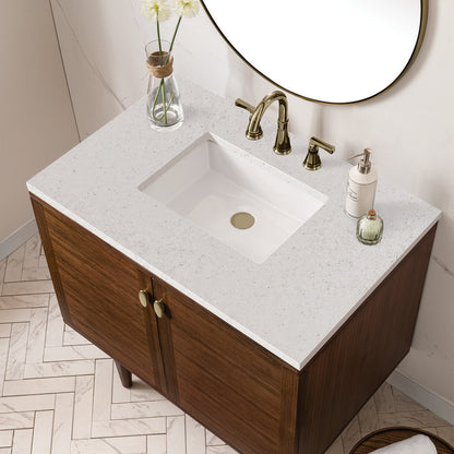 James Martin - Amberly 36" Single Vanity, Mid-Century Walnut w/ 3 CM Lime Delight Top - 670-V36-WLT-3LDL view 11