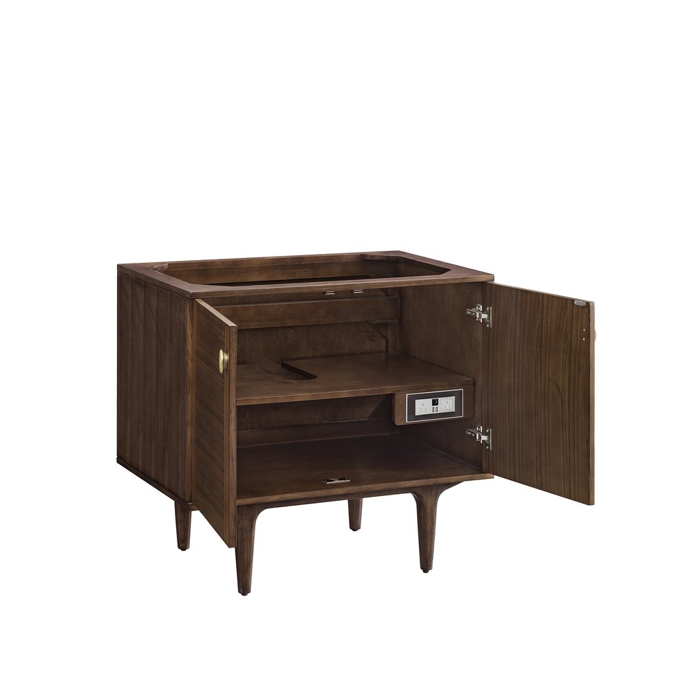 James Martin - Amberly 36" Single Vanity, Mid-Century Walnut w/ 3 CM Lime Delight Top - 670-V36-WLT-3LDL view 13