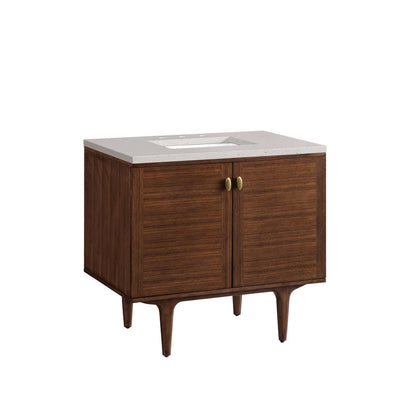 James Martin - Amberly 36" Single Vanity, Mid-Century Walnut w/ 3 CM Lime Delight Top - 670-V36-WLT-3LDL view 17