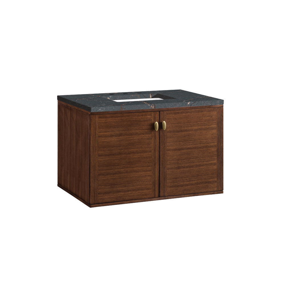 James Martin - Amberly 36" Single Vanity, Mid-Century Walnut w/ 3 CM Parisien Bleu Top - 670-V36-WLT-3PBL view 18