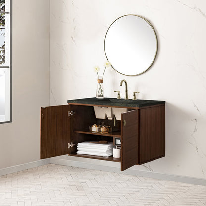 James Martin - Amberly 36" Single Vanity, Mid-Century Walnut, w/ 3 CM Phantome Eclos Top - 670-V36-WLT-3PHT view 10