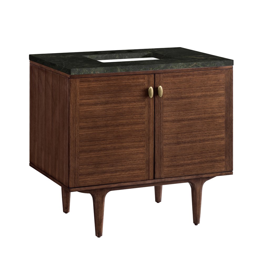 James Martin - Amberly 36" Single Vanity, Mid-Century Walnut, w/ 3 CM Phantome Eclos Top - 670-V36-WLT-3PHT view 17