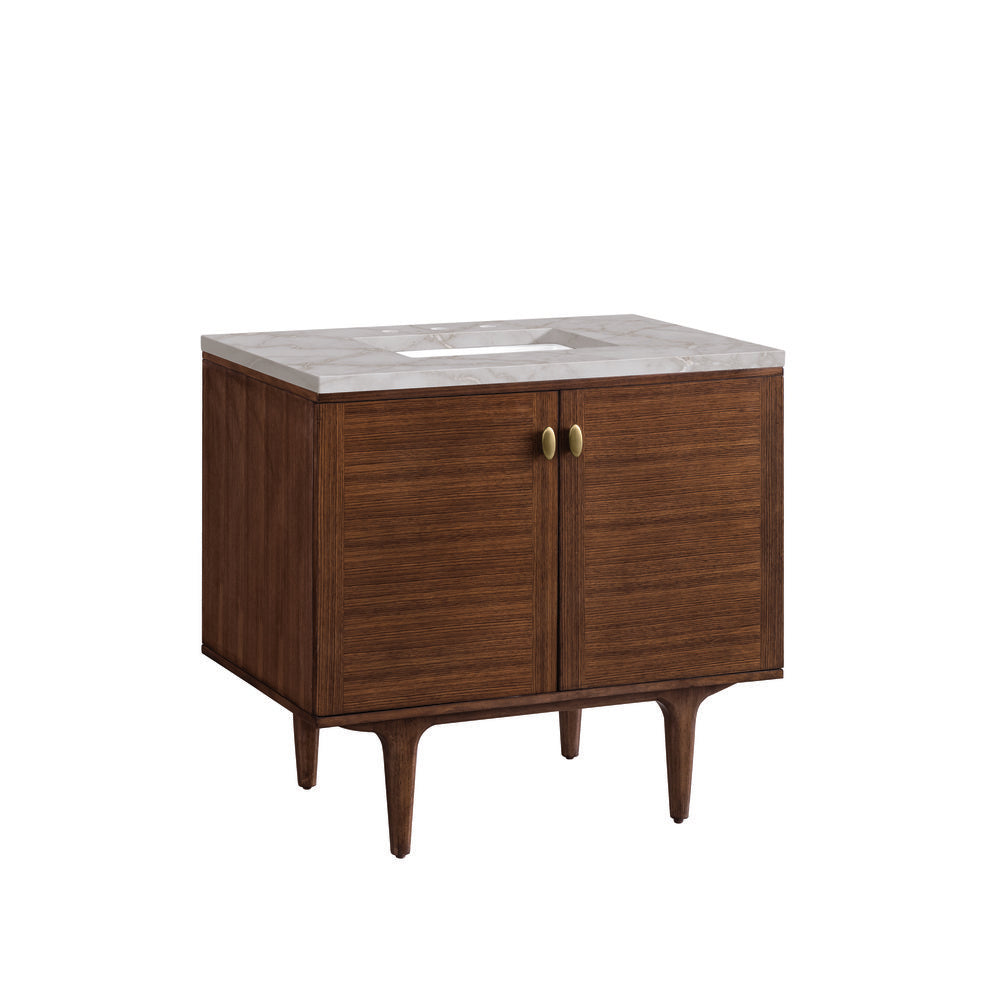 James Martin - Amberly 36" Single Vanity, Mid-Century Walnut w/ 3 CM Victorian Silver Top - 670-V36-WLT-3VSL view 17