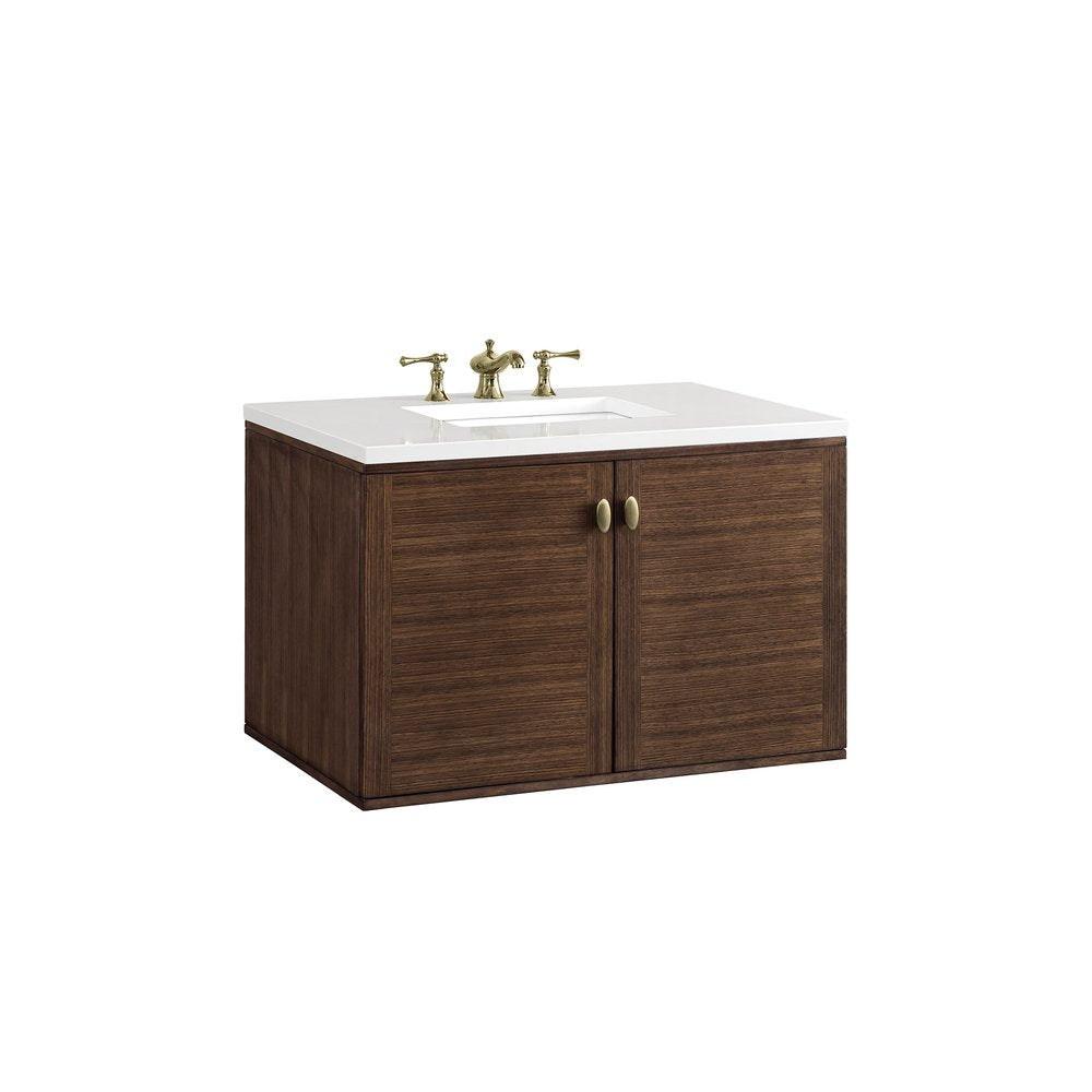 James Martin - Amberly 36" Single Vanity, Mid-Century Walnut w/ 3 CM White Zeus Top - 670-V36-WLT-3WZ view 24