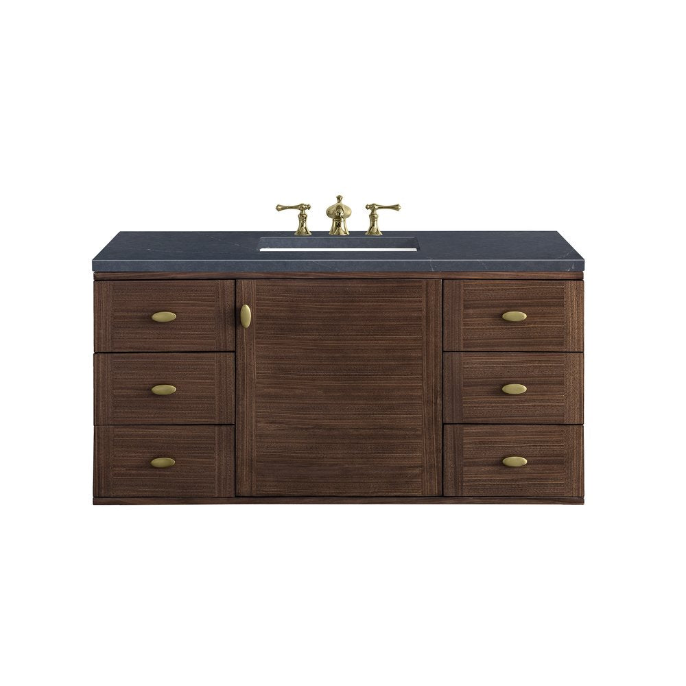 James Martin - Amberly 48" Single Vanity, Mid-Century Walnut w/ 3 CM Charcoal Soapstone Top - 670-V48-WLT-3CSP view 2