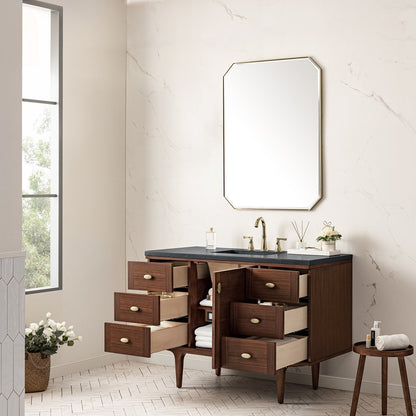 James Martin - Amberly 48" Single Vanity, Mid-Century Walnut w/ 3 CM Charcoal Soapstone Top - 670-V48-WLT-3CSP view 11