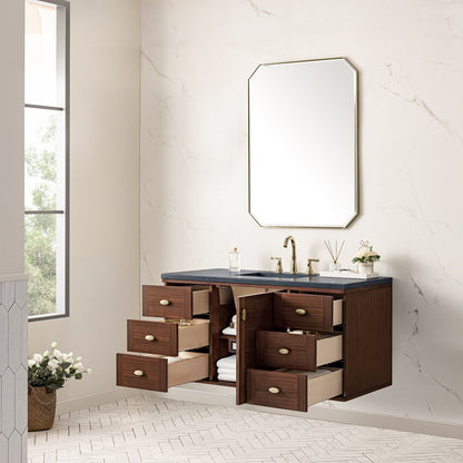 James Martin - Amberly 48" Single Vanity, Mid-Century Walnut w/ 3 CM Charcoal Soapstone Top - 670-V48-WLT-3CSP view 14