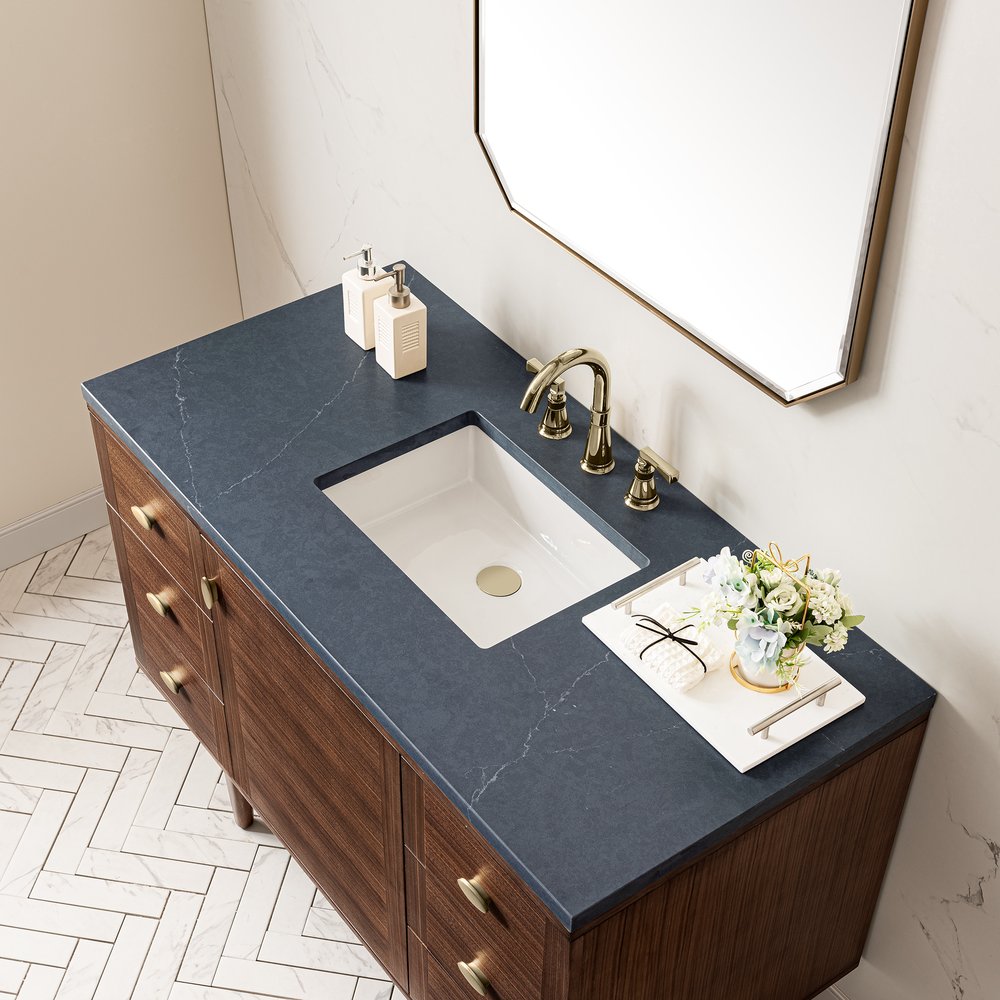 James Martin - Amberly 48" Single Vanity, Mid-Century Walnut w/ 3 CM Charcoal Soapstone Top - 670-V48-WLT-3CSP view 17