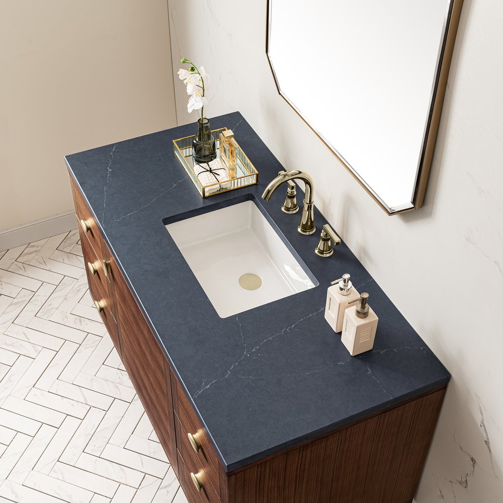 James Martin - Amberly 48" Single Vanity, Mid-Century Walnut w/ 3 CM Charcoal Soapstone Top - 670-V48-WLT-3CSP view 18