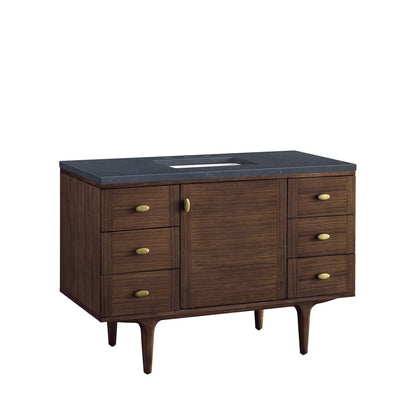 James Martin - Amberly 48" Single Vanity, Mid-Century Walnut w/ 3 CM Charcoal Soapstone Top - 670-V48-WLT-3CSP view 23