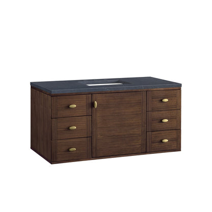 James Martin - Amberly 48" Single Vanity, Mid-Century Walnut w/ 3 CM Charcoal Soapstone Top - 670-V48-WLT-3CSP view 24
