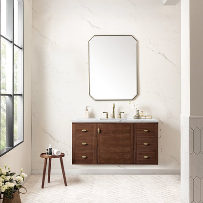 James Martin - Amberly 48" Single Vanity, Mid-Century Walnut w/ 3 CM Ethereal Noctis Top w/FreePower Wireless Charger - 670-V48-WLT-FENC view 5