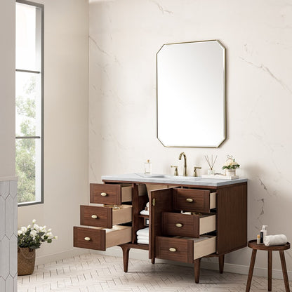 James Martin - Amberly 48" Single Vanity, Mid-Century Walnut w/ 3 CM Ethereal Noctis Top w/FreePower Wireless Charger - 670-V48-WLT-FENC view 8