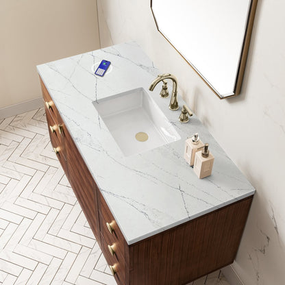 James Martin - Amberly 48" Single Vanity, Mid-Century Walnut w/ 3 CM Ethereal Noctis Top w/FreePower Wireless Charger - 670-V48-WLT-FENC view 10