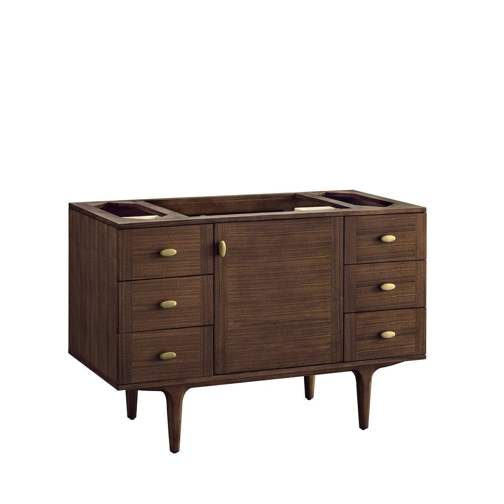 James Martin - Amberly 48" Single Vanity, Mid-Century Walnut w/ 3 CM Lime Delight Top - 670-V48-WLT-3LDL view 3