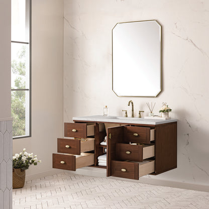 James Martin - Amberly 48" Single Vanity, Mid-Century Walnut w/ 3 CM Lime Delight Top - 670-V48-WLT-3LDL view 10