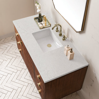 James Martin - Amberly 48" Single Vanity, Mid-Century Walnut w/ 3 CM Lime Delight Top - 670-V48-WLT-3LDL view 11