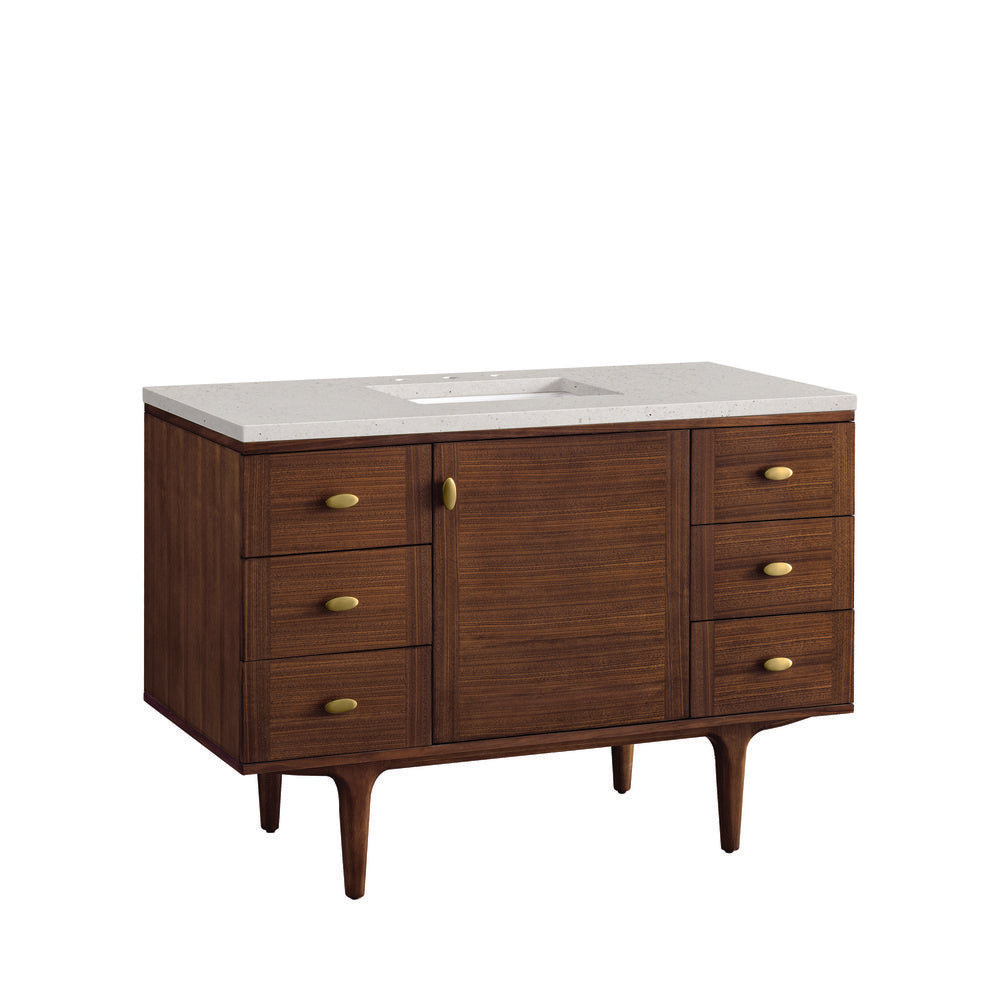 James Martin - Amberly 48" Single Vanity, Mid-Century Walnut w/ 3 CM Lime Delight Top - 670-V48-WLT-3LDL view 16