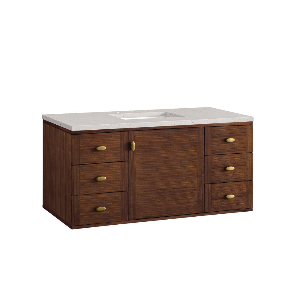James Martin - Amberly 48" Single Vanity, Mid-Century Walnut w/ 3 CM Lime Delight Top - 670-V48-WLT-3LDL view 17