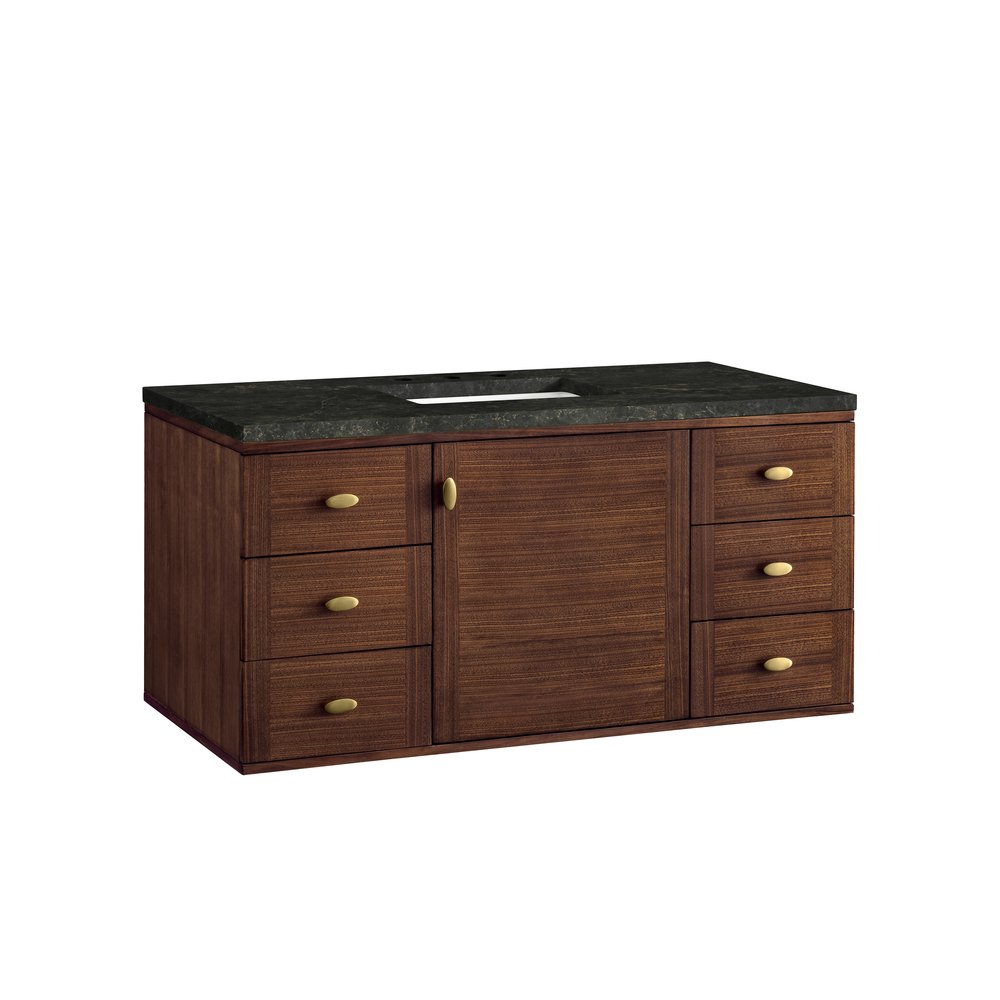 James Martin - Amberly 48" Single Vanity, Mid-Century Walnut, w/ 3 CM Phantome Eclos Top - 670-V48-WLT-3PHT view 18