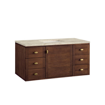James Martin - Amberly 48" Single Vanity, Mid-Century Walnut, w/ 3 CM Tajnar Eclos Top w/FreePower Wireless Charger - 670-V48-WLT-FTJR view 19