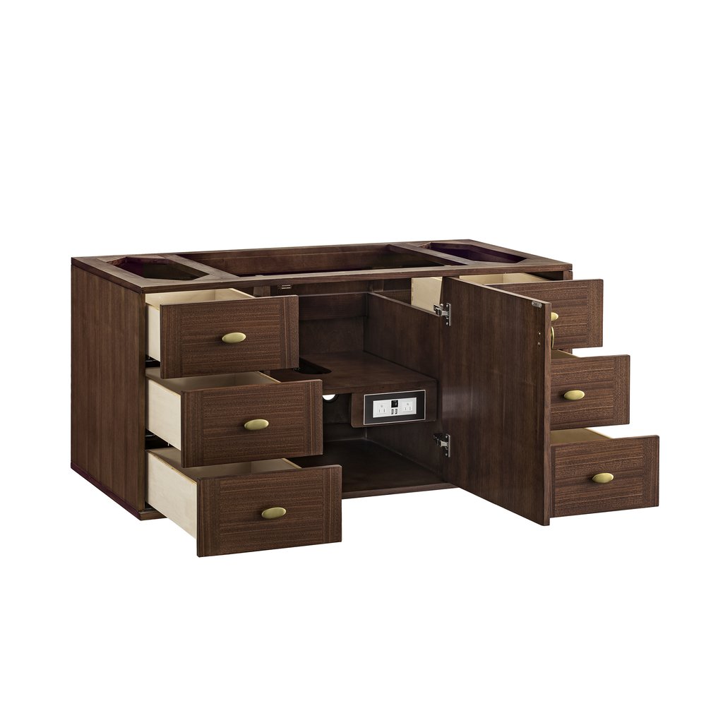 James Martin - Amberly 48" Single Vanity, Mid-Century Walnut w/ 3 CM Victorian Silver Top w/FreePower Wireless Charger - 670-V48-WLT-FVSL view 12