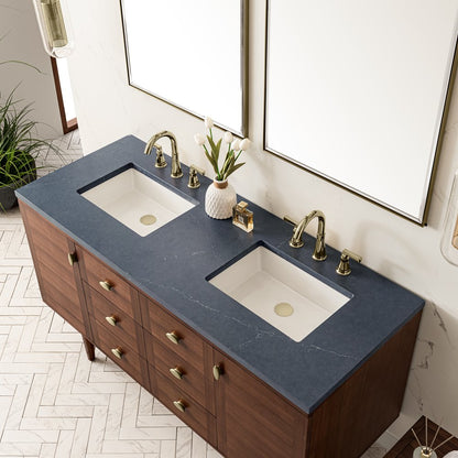 James Martin - Amberly 60" Double Vanity, Mid-Century Walnut w/ 3 CM Charcoal Soapstone Top - 670-V60D-WLT-3CSP view 18